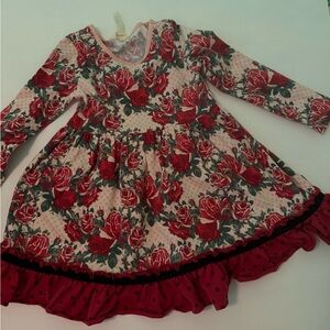 Matilda Jane Casual Dress in Vibrant Red Floral